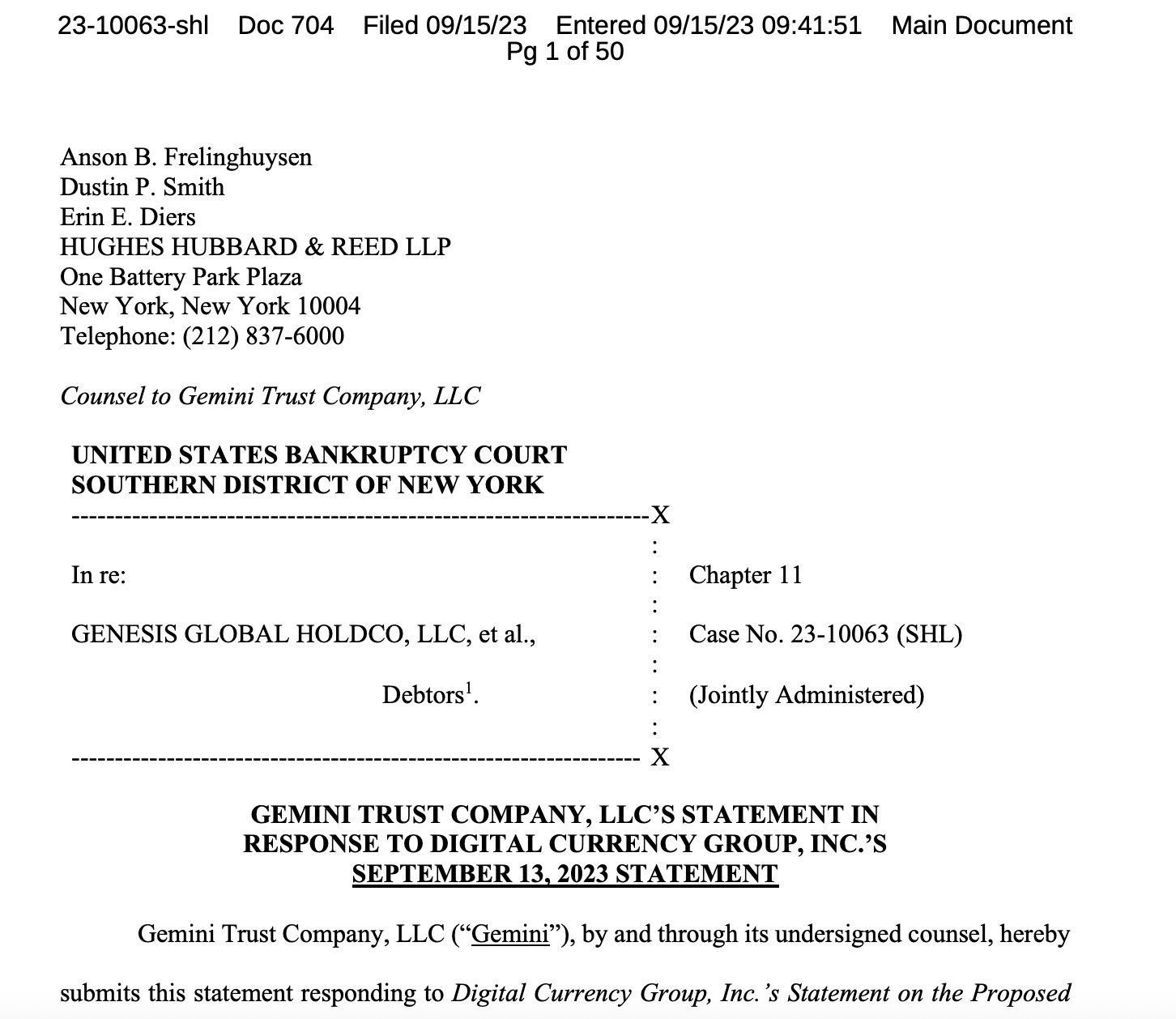 Gemini legal team accuses DCG of ‘gaslighting’ Genesis creditors